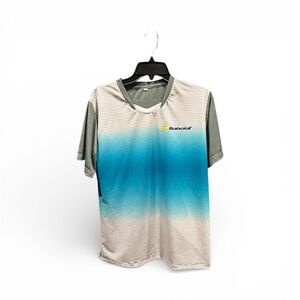 Babolat Tennis Performance Mens Size M Shirt Striped Blue White